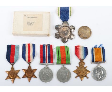 WW1 Royal Navy Medal Pair, consisting of 1914-15 star and British War Medal “D.A 8277 C R WITHERS D.H. R.N.R”; WW2 campaign m