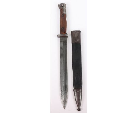 Imperial German Gewehr M84/98 Bayonet, steel pommel with acceptance stamps to the reverse. Regimental stampings to the lower 