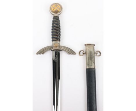 Luftwaffe Officers Sword by E &amp; F Horster Solingen, fine example of a nickel silver officers dress sword complete with th