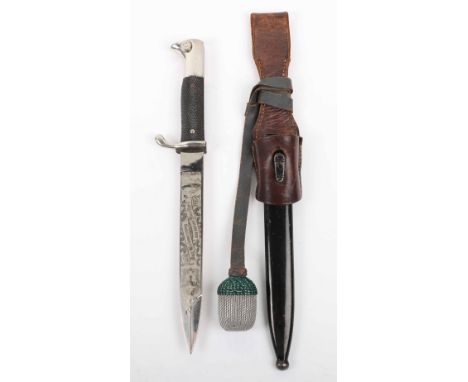 Luftwaffe Parade Bayonet with Engraved Blade by Carl Eickhorn, fine example of a armed forces dress pattern bayonet with plat