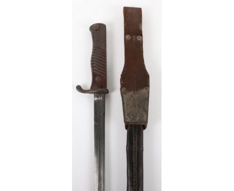 Imperial German M1898 Bayonet, good untouched example of a model 1898 bayonet with wooden grips, steel pommel and quillon cro