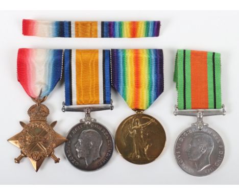 Great War Medal Group of Four to a Member of the Royal Naval Air Service Who Served in Armoured Cars on the Western Front, La