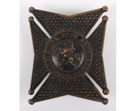 Royal West Kent Mounted Rifles Cross Belt Plate, NCO’s example in blackened brass with three screw post fittings to the rever