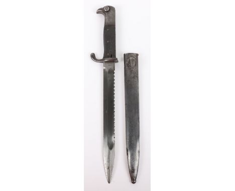 Imperial German Ks98 Bayonet Marked for East Africa, fine example with two piece chequered grips, steel pommel and steel cros