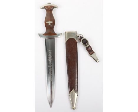 Third Reich SA (Sturmabteilung) Erased Rohm Inscription Dress Dagger by Carl Eickhorn, good untouched example with brown wood