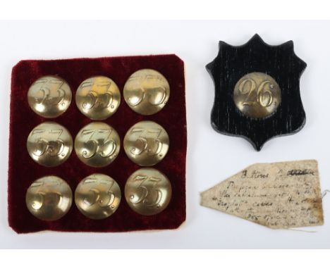 Imperial Russian Tunic Buttons Picked up During the Crimean War, interesting group of 9 brass tunic buttons for the Imperial 
