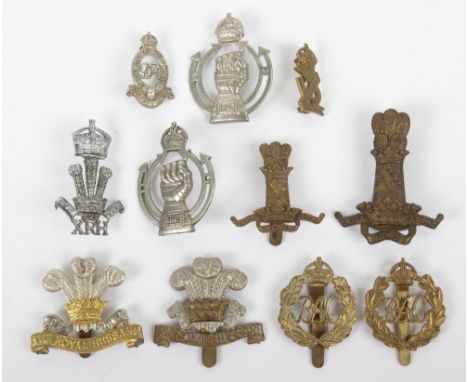 Selection of Cavalry Badges, consisting of other ranks cap badges for the 10th Royal Hussars, Royal Armoured Corps, 11th (Pri