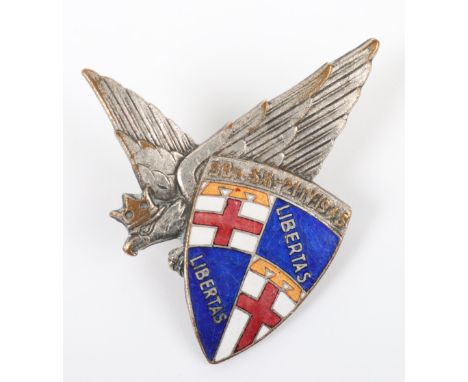 WW2 Polish 9th Bolonski Battalion Carpathian Rifles Breast Badge, silvered badge showing a diving Polish eagle holding an ena