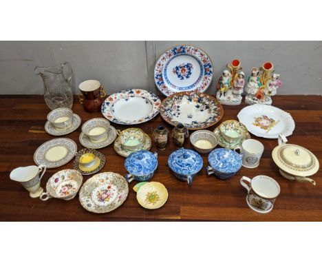 Ceramics to include Copeland Spode Italian pattern, a pair of Satsuma vases (1 A/F) an early 19th century cup and saucer, tea