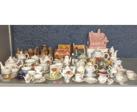 Mixed ceramics to include a quantity of miniature teapots, cups and saucers and others to include Royal Worcester ' Royal Chr