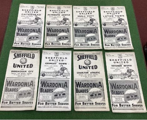 Sheffield United Programmes, 48-9 v. Birmingham, Charlton, 49-50 v. Tottenham, Hull, Plymouth, 50-1 v. Gateshead, Grimsby, Lu