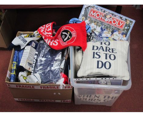 Tottenham Hotspur, scarves, ball, 'T' Shirts, mat, monopoly.