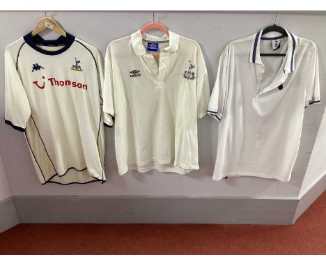 Tottenham Hotspur Kappa Home Shirt with Thomson Logo, Umbro 'T' shirt size L and official merchandise 'T' shirt with cockerel