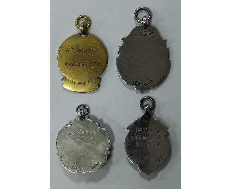 Medals - Newcastle &amp; District Amateur League Winners 1934-5, in silver and enamel.West End Amateur Football Association 1