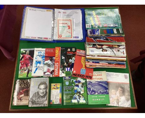 England and Other Big Match Programmes, Euro 96 Group B plus ticket, Sunderland single sheet friendly issues, Hurst and Best 