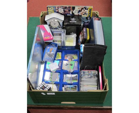 Tottenham Hotspur - Danbury Mint clock, alarm clock, Rubix style cube, gloves, trade cards, etc:- One Box