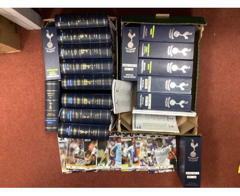 Tottenham Hotspur Programmes 2003-04 to 2010-11, neatly set out in seventeen official club binders:- Two Boxes