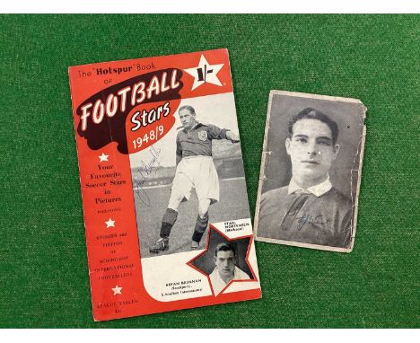 Manchester United Enoch West, Better Known as Knocker Autograph, blue ink signed (unverified) on a souvenir card of him, toge