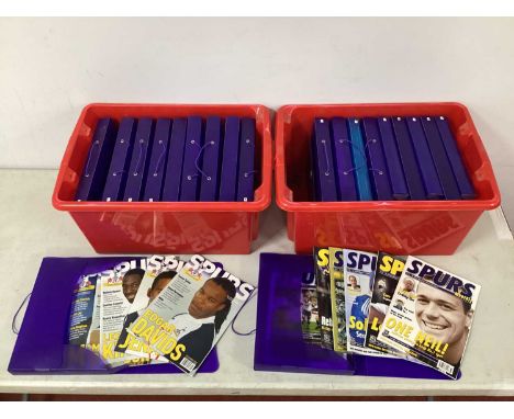 Tottenham Hotspur Monthly Magazines, large quantity:- Two Boxes.