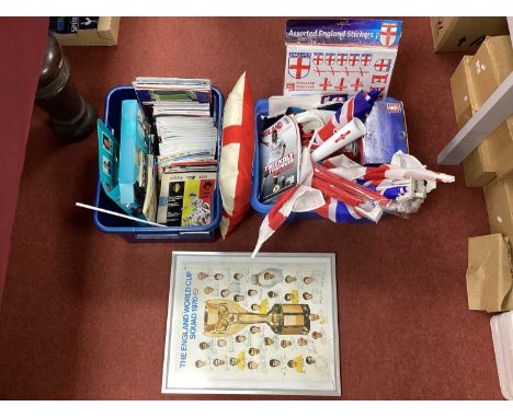 England Programmes and Memorabilia, Esso Poster 1970 World Cup Squad. South Africa World Cup programme F.A Cup money box, car