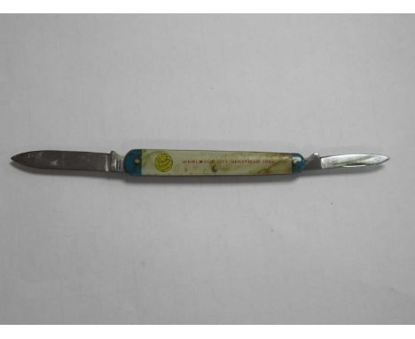 World Cup 1966. Joseph Rodgers of Sheffield two blade pocket knife, the scales featuring The Four Competing Nations in the Ci