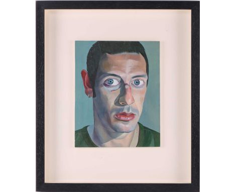 James Hague (b.1970), 'Self Portrait', oil on board, 25 cm x 20 cm framed and glazed.Private collection