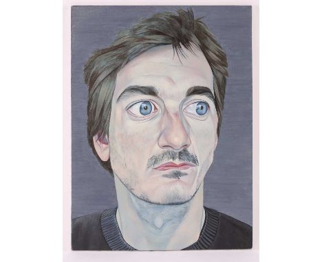 James Hague (b.1970), Portrait of Dominic, oil on board, 33 cm x 24.5 cm, unframed