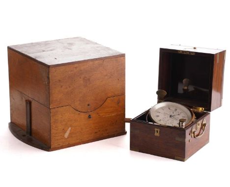 Charles Frodsham, 84 Strand, London; A mid 19th century rosewood and brass cased Two-day ship's chronometer, No. 2736 to dial