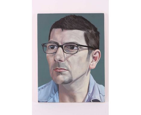 James Hague (b.1970), Portrait of Chris, oil on board, 30.5 cm x 23 cm, unframed.