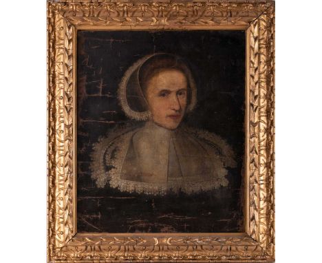 17th century English School, half length portrait of a lady, unsigned, oil on canvas, 60 x 50 cmrelined and conservedPainting