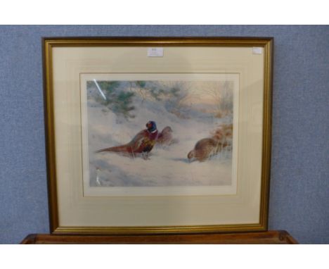 A limited edition Archibald Thorburn print, The First Touch of Winter, framed 
