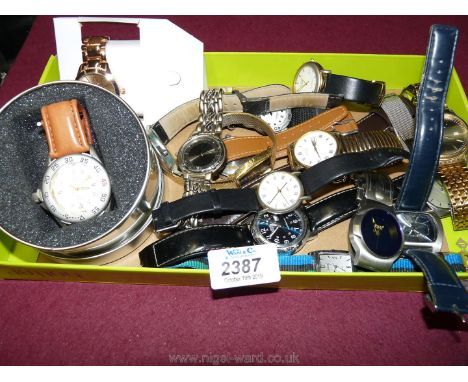 A quantity of men's watches including Calvin Klein, Casio, Timex, Rotary etc.