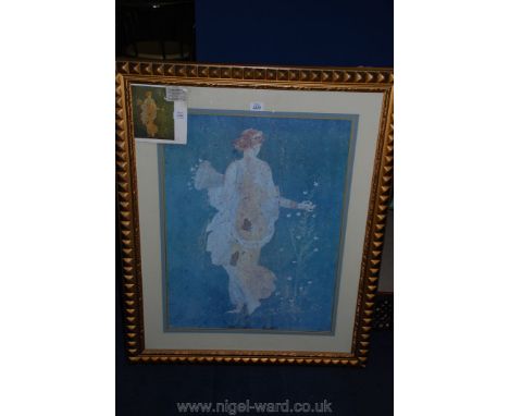 A large framed lithograph of 'La Primavera' just before Pompeii was destroyed