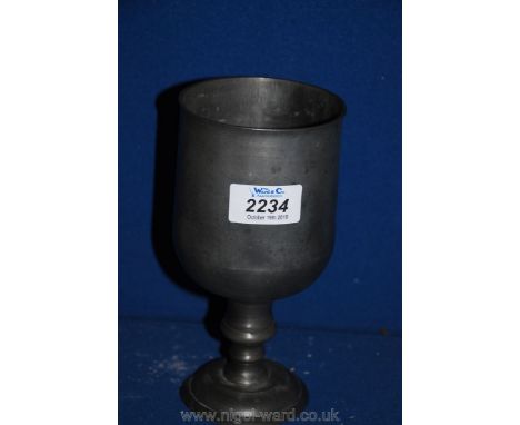 A George III Pewter Goblet with touchmarks for Joseph Morgan, Bristol 1807 