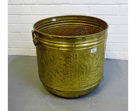 A large brass circular planter, 
