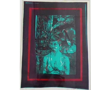 Anderson B. Robertson  'Magic Mirror'  Screen print, titled, signed and dated '78, in a glazed frame, 35 x 45cm