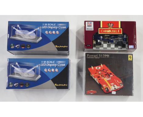 A GMP Ferrari 312PB 1:18 scale model, a Carousel McLaren M16B 1972 Indianapolis 500 Winner 1:18 scale model (limited edition 