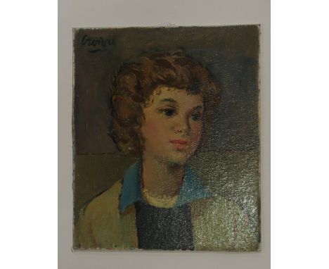 WILLIAM CROSBIE RSA RGI (1915-1999) PORTRAIT OF GIRL &amp; FEMALE NUDE&nbsp; Oil on board, watercolour on board, signed, 30 x