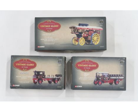 Three boxed Corgi Vintage Glory: Celebrating the Golden Age of Steam limited edition model vehicles: a Fowler B6 "Super Lion"