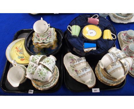 A set of boxed Royal Worcester harlequin coffee cups and saucers, a Colclough teaset and other items Condition Report:Availab