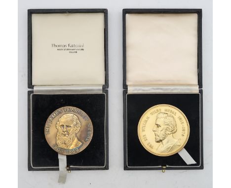 Two hallmarked silver-gilt medical presentation medals, one the James Yearsley Medal&nbsp;(Thomas Fattorini, Birmingham, 1984