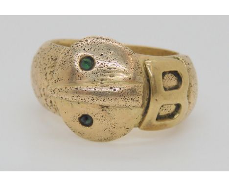 A yellow metal snake ring, set with gems, 26.5gms Condition Report:Available upon request