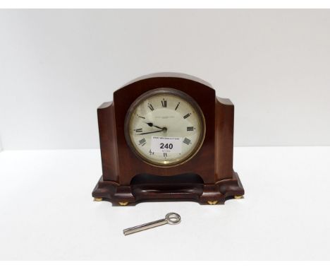 A Mahogany mantle clock, retailed by Davidson Henderson &amp; Sorley, Glasgow Condition Report:Available upon request