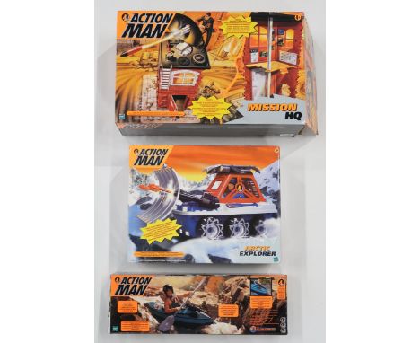 Three boxed vintage Action Man sets: Canoe Extreme, Arctic Explorer and Mission HQ&nbsp;(3) Condition Report:Available upon r
