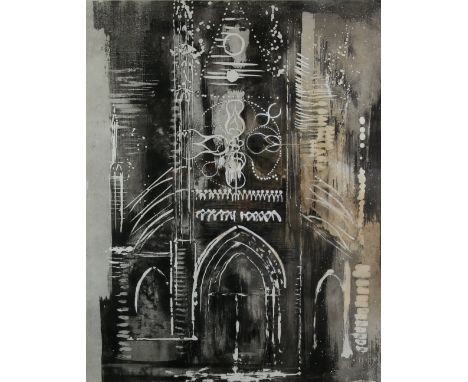 § John Egerton Christmas Piper CH (British, 1903-1992). John Piper signed limited edition print of a cathedral exterior, sign