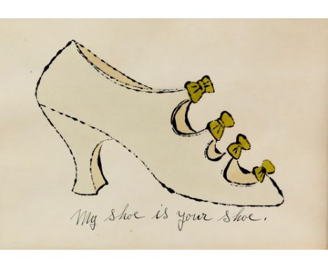 Andy Warhol (American, 1928-1987). My Shoe is your Shoe, from a La Recherche du Shoe Perdu, published in 1955. Lithograph wit