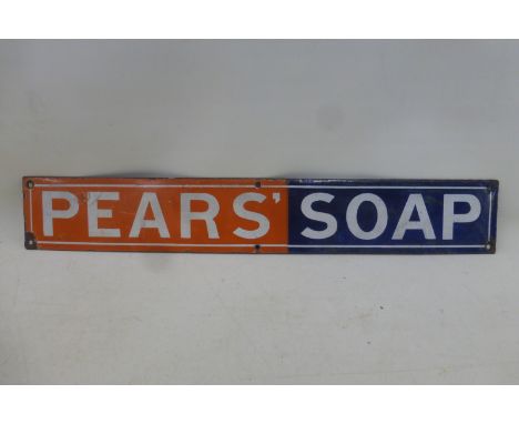 A Pears' Soap enamel strip sign, 18 1/2 x 2 3/4".