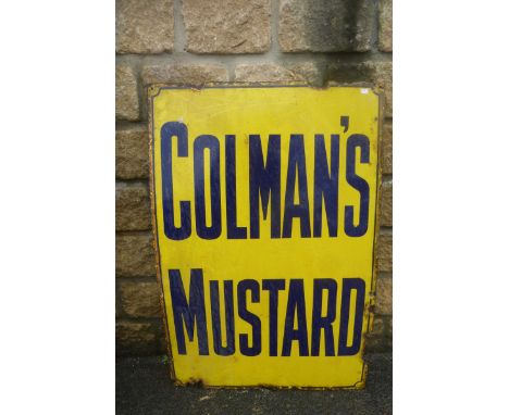 A Colman's Mustard rectangular enamel sign, 24 x 36". 