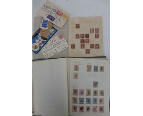 Two stamp albums, the first with four pages of Penny Red stamps. 