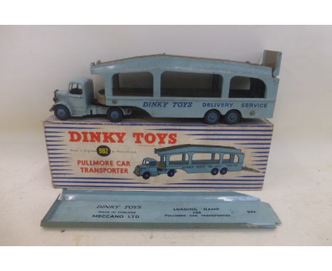 DINKY TOYS - Pullmore Car Transporter, no. 982, fair in a fair striped box.